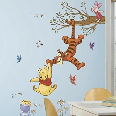 Room Mates RMK2463GM Winnie The Pooh Swinging For Honey Peel And Stick Giant Wall Decals 