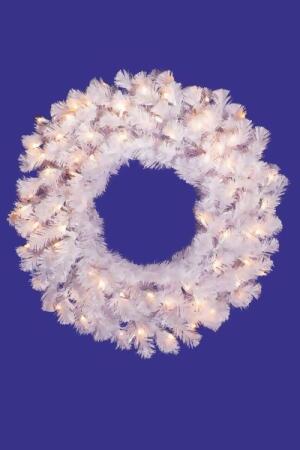 Vickerman A805825 24 White Double Ring Wreath 110T 50CL 