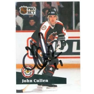 Autograph 157657 Hartford Whalers Nhl All Star 1991 Pro Set John Cullen Autographed Hockey Card 
