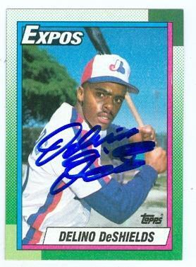 Delino Deshields autographed baseball card (Montreal Expos) 1990