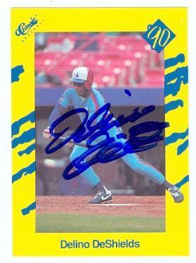 Delino Deshields autographed baseball card (Montreal Expos) 1990