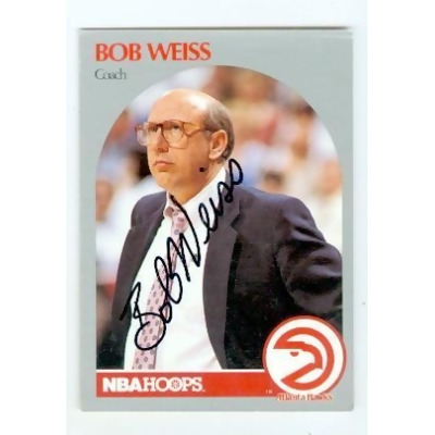 Bob Weiss autographed basketball card (Atlanta Hawks) 1990 NBA Hoops No.305 