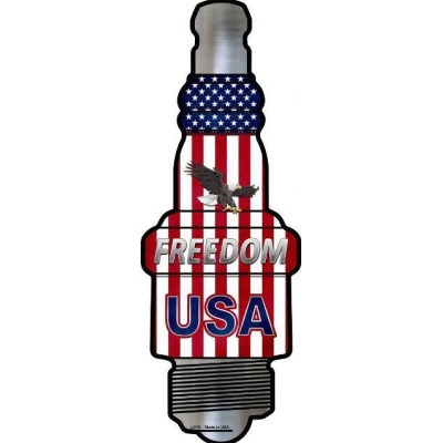 Smart Blonde J-018 6 x 17 in. Freedom USA Novelty Metal Spark Plug Sign 