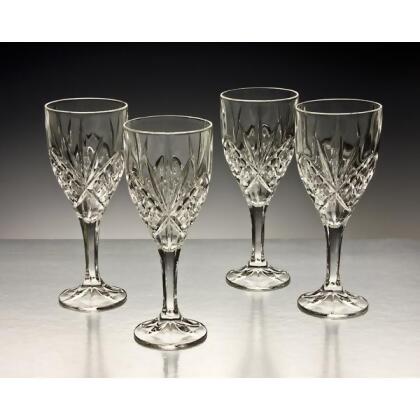 4 Godinger Dublin Shannon Collection Crystal Water Goblet Wine Glasses