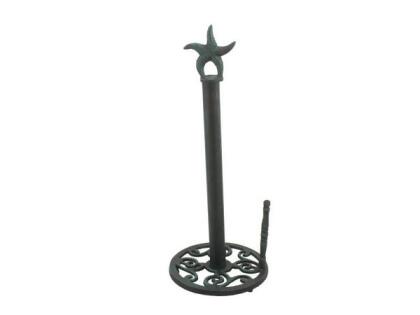 Handcrafted Model Ships K-1414A-seaworn 15 in. Seaworn Blue Cast Iron Starfish Paper Towel Holder 