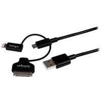 StarTech.com LTADUB1MB 1m Black Apple Lightning 30 Pin Dock & Micro USB to USB