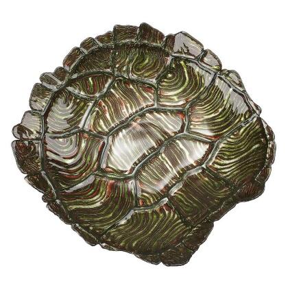 Red Pomegranate 6543-5 Turtle Shell 19 in. Green Gold Bowl 