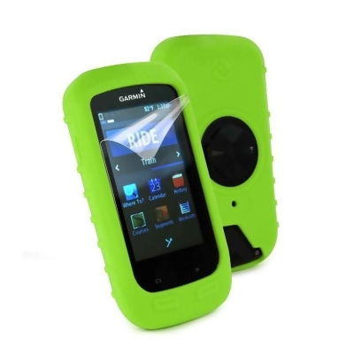 Tuff Luv H3-50 Silicone Gel Skin Case Cover for Garmin Edge 1000 & Screen Protector - Green 