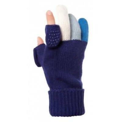 Freehands 2212N Multi Color Fingers Wool Knit Texting Gloves - Navy 