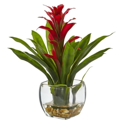 Nearly Natural 6897-RD Bromeliad with Vase Arrangement 