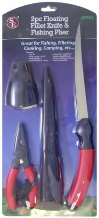 Sona KF951 Floating Filet Knife & Plier Set with Sheath 