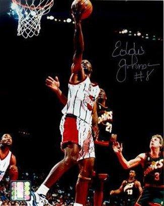 Athlon CTBL-014430 Eddie Johnson Signed Houston Rockets Photo - Tri-Star Hologram - 8 x 10