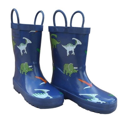 Foxfire FOX-600-65-8 Childrens Blue Dinosaurs Rain Boot - Size 8 