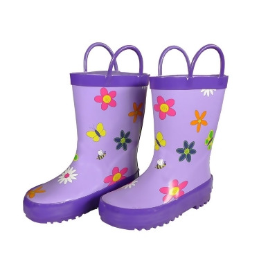 Foxfire FOX-600-70-6 Childrens Lavender Flower Rain Boot - Size 6 