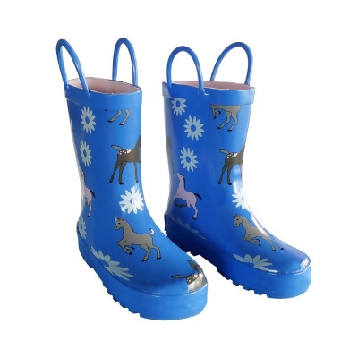 Foxfire FOX-600-24-10 Childrens Blue Pony Rain Boot - Size 10 