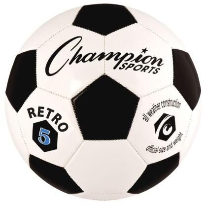 Champion Sports CH56097 Retro Soccer Ball Black White Size 5