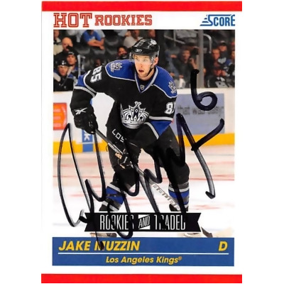Autograph Warehouse 248975 Jake Muzzin Autographed Hockey Card - Los Angeles Kings NHL 2011 Score - No. 648 Hot Rookies 