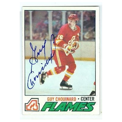 Autograph Warehouse 248946 Guy Chouinard Autographed Hockey Card - Calgary Flames NHL 1977 Topps - No. 237 