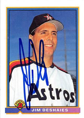 Autograph Warehouse 248037 Jim DeShaies Autographed Baseball Card - Houston  Astros 1990 Topps Bowman - No. 541