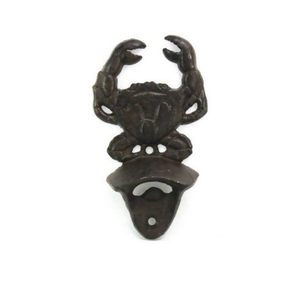 Handcrafted Model Ships K-9112-cast-iron 6 in. Cast Iron Wall Mounted Crab Bottle Opener - Brown 