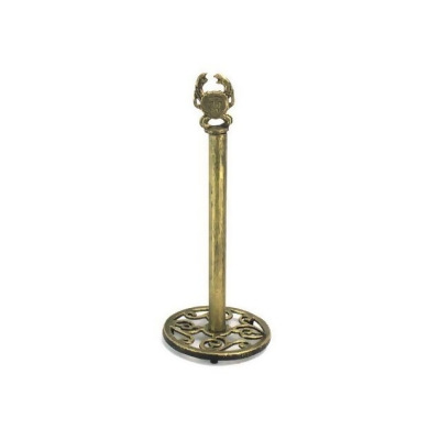 Handcrafted Model Ships K-9202-gold-Toilet 16 in. Antique Cast Iron Crab Extra Toilet Paper Stand - Gold 