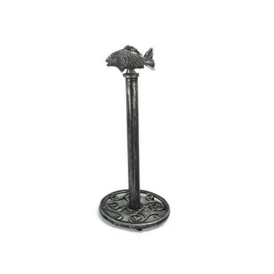 Handcrafted Model Ships K-9204-castiron-Toilet 15 In Fish Extra Toilet Paper Stand - Cast Iron 