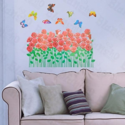 HL-5636 Rosebush & Butterflies - Large Wall Decals Stickers Appliques Home Decor 