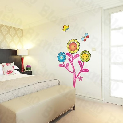 HL-5802 Dancing Sunflowers - Large Wall Decals Stickers Appliques Home Decor 