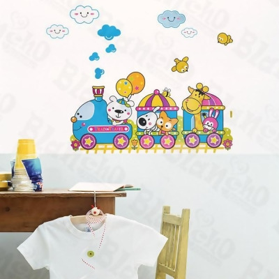 LB-1647 Animal Train - Wall Decals Stickers Appliques Home Decor 