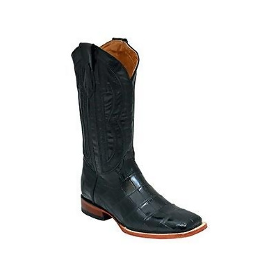 Ferrini 1079304115D 11.5 D Mens Belly Alligator S Toe Boots - Black 