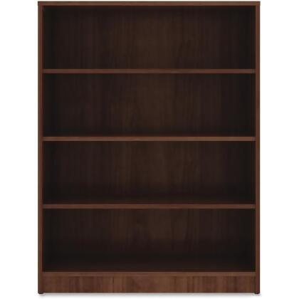 Lorell LLR99786 4 Shelf Laminate Bookcase - Walnut 