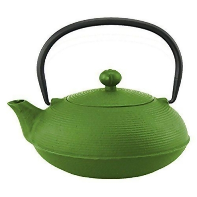 Creative Home 73477 20 oz Kyusu Cast Iron Tea Pot - Green 