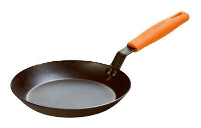 Lodge Manufacturing 221872 12 in. Seasoned Steel Skillet with Silicone Handle Holder - Orange