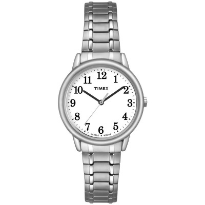 Timex TW2P785009J Womens Easy Reader Silver Tone Stainless Steel Expansion Band Watch 