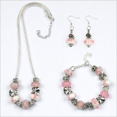 My Favorite Beads 143192PMM38 Breast Cancer Awareness Jewelry Set 