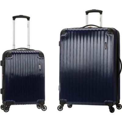 Rockland F235-NAVY 20 x 28 in. Santorini Expandable Polycarbonate Spinner Suicase Set, Navy - 2 Piece 