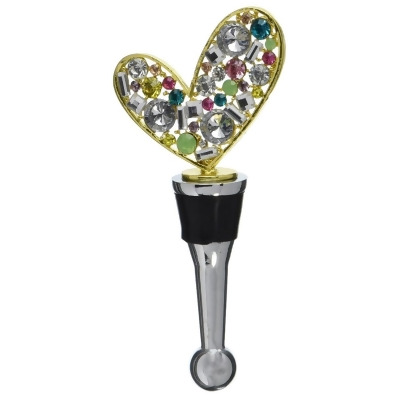LS Arts BS-476 Bottle Stopper - Heart with Stones 
