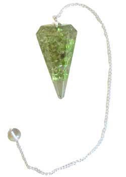 Azure Green GPOPER Peridot Orgone Pendulum 