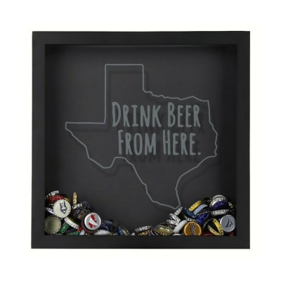 Beer Cap Traps BCSBDBFHTX Shadow Box Texas - Drink Beer 