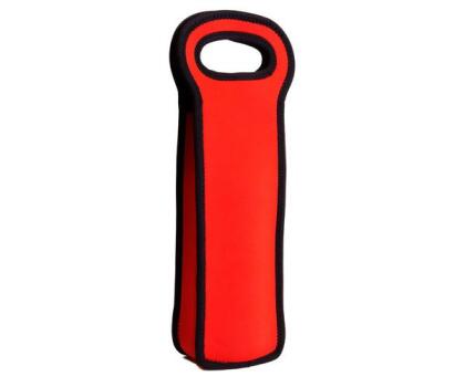 Zees Creations NP117 Neoprene Wine Tote Single Bottle - Red 