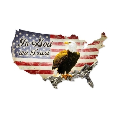 Past Time Signs PS326 In God We Trust USA Custom Metal Shape Sign 