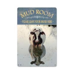Angela Faye Daniel AIF060 Mud Room Cow Metal Sign 