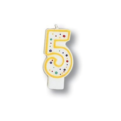 Creative Converting Polka Dots Numeral 5 Candle - 6 Count 