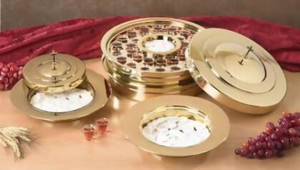 CBCS PD379BRS Communion Tray Center Bread Plate-Brass 