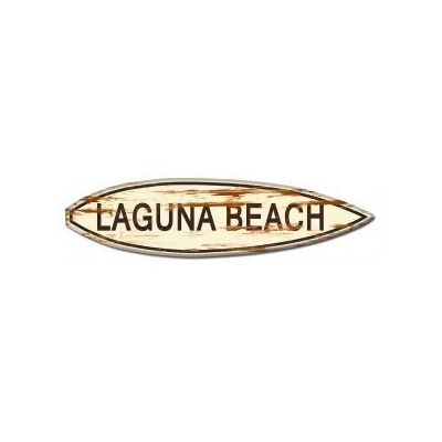 Past Time Signs PTSW068 21 x 5 in. Laguna Beach Surf Board Wood Print 