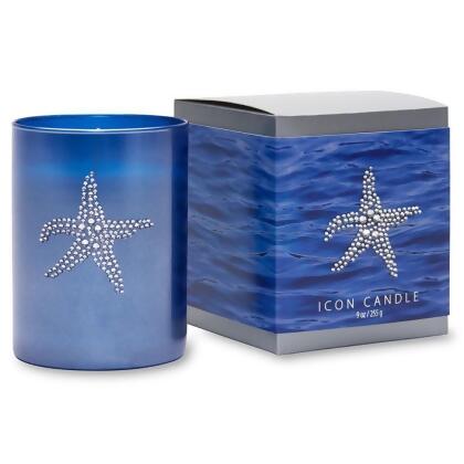 Primal Elements CIBSF Starfish 9.5 oz. Icon Candle in Blue Glass 