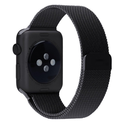 Penom BLK38mm 38 mm Watch Band Mesh Loop with Fully Strong Magnetic Stainless Steel Closure Clasp Milanese Strap for Apple iWatch Sport & Edition - Black 