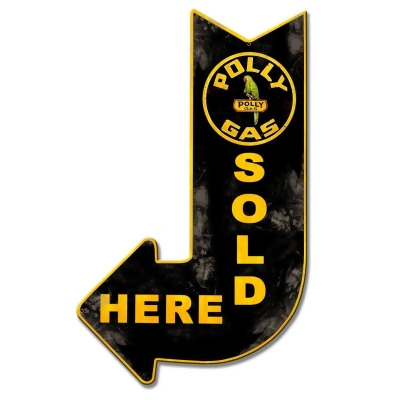 Past Time Signs PS587 Polly Gas Sold Here Arrow Plasma Metal Sign - 15 x 24 in. 