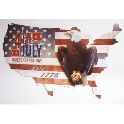 Past Time Signs PS375 3-D 4th of July USA Eagle Printing Sign - 35 x 21 in. 