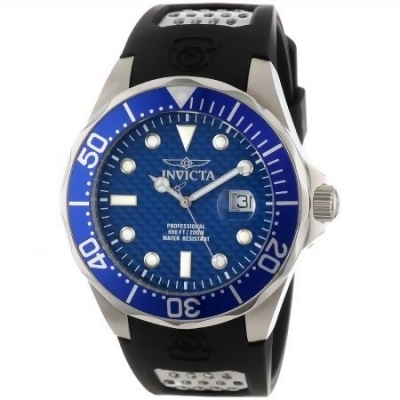 Invicta 12559 Pro Diver Blue Stainless Steel Dial Quartz 3H Black-Stainless Steel Pu Watch 